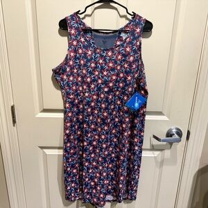 Columbia Women's Chill River Midway Bay Printed Dress Red Blue Size XXL 2XL NWT